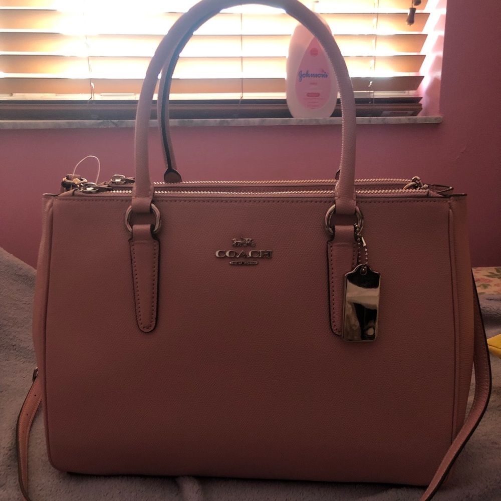 Authentic Pink Coach Large Surrey Carryall Bag